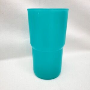 Tupperware Aqua Blue Stacking Tumbler‎ ☆ 2412B-6 ☆ Made In The USA